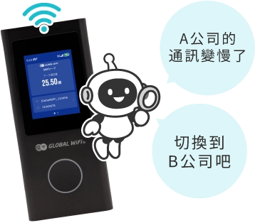 A電信商訊號變差了,切換到B電信商吧